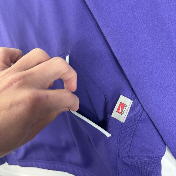 VTG y2k Nike Kansas State Wildcats Hoodie Men Medium Purple ThermaFit Sweatshirt - Picture 5 of 9